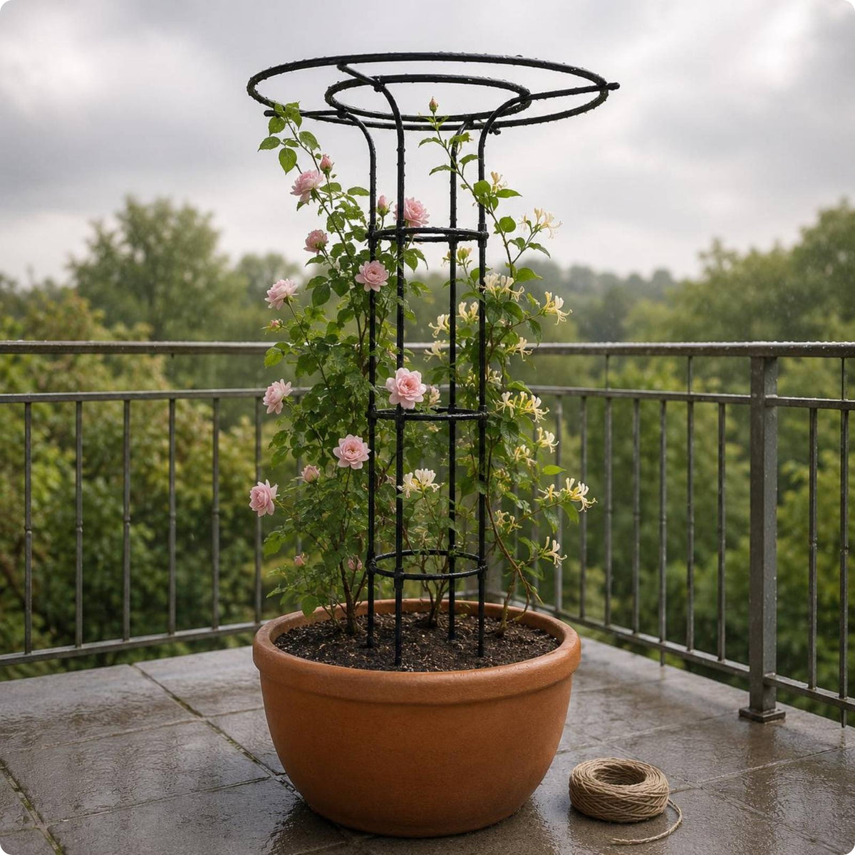 Umbrella Trellis PE-Coated Metal Plant Trellis 14 Mm for Patio