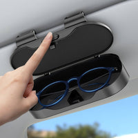 Double-ClipClip Car Sunglasses Case with Inner Soft, Fleece-Like Fabric Lining Scratch-Resistant Car Visor Glasses Case Safeguarding Vehicle Visor Accessories Organizer Box Easy to Install for Drivers, Commuters