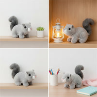 Electronic Stuffed Squirrel Electric Walking Squirrel Toy Fuzzy Soft for Children, Playtime, Bedroom