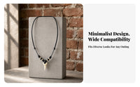 Sliding Knot Tooth Pendant Necklace Light Yellow Adjustable Cord Necklace Lightweight