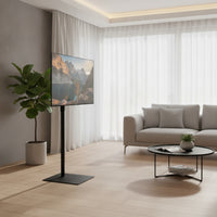 Floor TV Stand with Mount No-Drill TV Stand with VESA Mount Adjustable Height Tilting for Renters, Rental Apartment, Bedroom