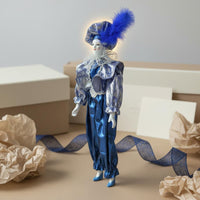 Pierrot Clown Doll Decorative Porcelain Clown Figurine Collectible