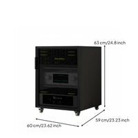 Home Theater Amplifier Cabinet Mobile Wheels AV Equipment Rack Cabinet Locking Casters Glass Door Audio Stand for Audiophiles, KTV