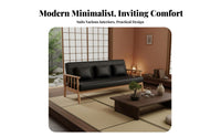 Straight-Line Wooden Couch Nordic aesthetic 3-Seater Sofa clean contemporary Design