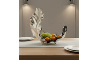 Abstract Leaf Fruit Bowl Glazed Finish Decorative Nut Bowl Easy to Clean Home Decor Item for Reception Area