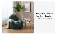 Multi-Person Lounger Japanese Unwindsign Bean Bag Chair Relaxed Lounging Oversized for Partners, Young Adults, Balcony