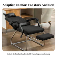 Reclining Office Chair with Footrest Ergonomic Design for Relaxing, Studying