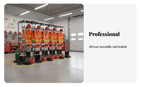 Firefighter Gear Rack Stainless Steel Rotating Crisis Equipment Stand Heavy-Duty Construction Double-Sided Turnout Gear Stand for Emergency Responders