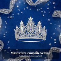 Baroque Queen Crown Sparkling Crystal Bead S Baroque Princess Crown Full Circle Bridal Tiara Regal Design Bridal Headpiece