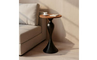 Small Round Side Table Rounded Edges Round Pedestal Side Table Rust-Proof