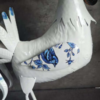 百亩瑕疵清仓美式乡村铁艺青花公鸡摆件花园庭院装饰品造景杂货