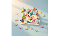 Hand-Eye Coordination Wooden Bead Maze Toy Multi-Functional Bead and Wire Maze Toddler Activity Board for Toddlers, Babies, Playroom, Nursery, Preschool