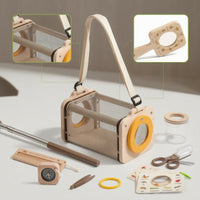 Educational Observation Kit with Net Portable Catching Kit Wooden Tweezers Clear for Nature Lovers, Toddlers