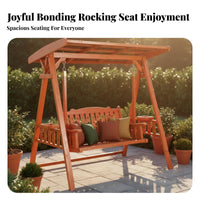 Weather-Resistant 2-Seater Canopy Swing High Weight Capacity Outdoor Furniture Sun Shielding Hanging Bench Reinforced Design for Couples, Families, Garden, Backyard, Patio, Porch