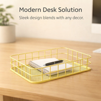 Storage Baskets for Office Desk and Bedroom Organization, Small Wire Design Made from Iron Material