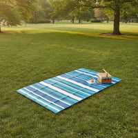Portable Plastic Woven Patio Mat Lightweight Woven Plastic Mat Wipe-Clean Collapsible for Campers, Picnic