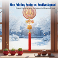 2026 Horse Year Decoration, Red & Gold Jacquard, Auspicious Fu Character, Seasonal Holiday Home Decor, Door Hanging, Chinese