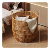 2 Pieces Large Laundry Basket Handles Rattan Clothes Basket Breathable