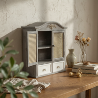 Rustic Display Cabinet Decorative Design Vintage Storage Cabinet Mid-Period Look Home Furniture for Entryway