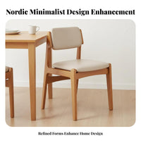 Nordic design Upholstered spine supportrest Seat Light Luxury Design Upholstered Wooden Seat Padded padding Dining Room Chair Curved spine support for Homeowners, Restaurant Owners, Interior Designers, Kitchen, Cafe