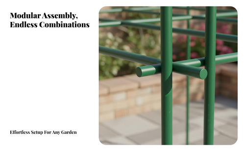 Sturdy and Long-Lasting Steel Pipe Plant Trellis Rust-Resistant Vine Climbing Rack Wide Application Vining Plant Arbor Multi-Purpose for Gardeners, Homeowners, Flower Enthusiasts, Courtyard, Backyard, Balcony, Rooftop