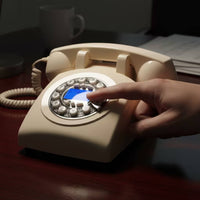 Rotary Style Telephone Classic Old-Fashioned Phone Wired for Study Room