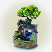 Rockery Desktop Water Fountain Circulating Tabletop Water Fountain Lighted Stone-Look for Living Room, Desk, Office