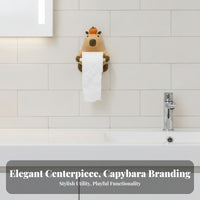 Wall-Mounted Capybara Bathroom Tissue Holder Cute Bathroom Tissue Holder with Capybara Shape Punchwithout Holes Household Item Space-Saving for Children, Bathroom, Restroom, Powder Room