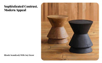Hourglass End Table Natural Look Hourglass Pedestal Nordic Design for Hotel