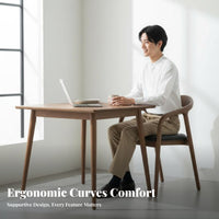 U-Shaped Rearrest Chair Minimalist and Design Upholstered Side Chair Sturdy Frame Ergonomic Rearing Fand Teahouse Lounge Room,