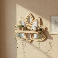 Lotus Wall Shelf Easy Installation Carved Lotus Flower Shelf Decorative Display