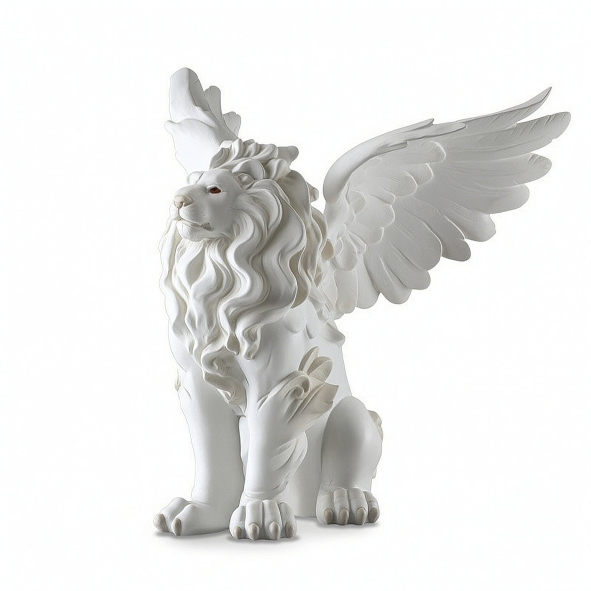 Winged Lion Sculpture Majestic Winged Lion Statue Art for Entryway, Tv Cabinet
