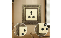 Vintage Switch Socket Panel Ornate Decorator Light Switch with Wall Plate Embossed Fitting Brass-Colored for Interior Designers, Homeowners, Living Room, Bedroom, Hotel, Renovation