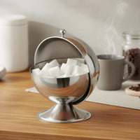 Round Flip Lid Sugar Bowl Multi-Use Table Storage Food Grade for Kitchen Counter
