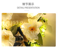 跨境夏季门挂装饰花环仿真牡丹花乡村前门尤加利叶蝴蝶结花圈