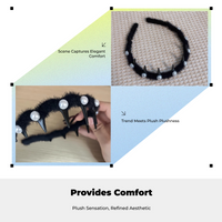 Plush Crystal Headband, Soft, Thin, Party, Spa, Stylish