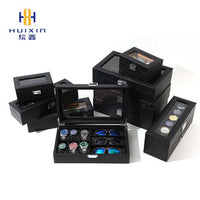 Leather Watch Box with Transparent Window for Storage and Display
