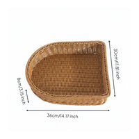 Imitation Rattan Slipper Basket Large Capacity Woven Slipper Holder Poly-Rattan Organizer Tray for Entryway