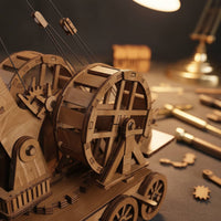 High Difficulty Wooden Crane Model Kit Mechanical Action Ancient Crane 3D Assembly Kit Stress Relief Toy Historical Machine Assembly Kit Educational Gift for Adults