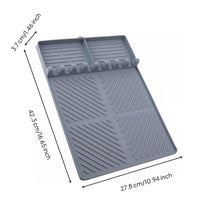 Grill-Adjacent Shelf Mat Heat Resistant Silicone Grill Utensil Mat Non-Slip Silicone Spoon Rest for Grillers, Grilling