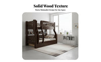 Multi-Functional children's Bed Space-Saving Wooden Bunk Bed with Storage Tall Guardrail Bedroom Furniture for Teens, Parents, Small Apartment, Home