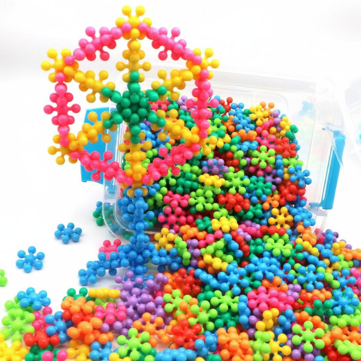 DIY Snowflake Building Blocks Educational Flower Shaped Connecting Toy Rotatable for Toddlers