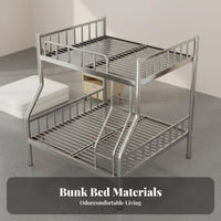 Stainless Steel Bunk Bed Formaldehyde Metal Bunk Bed Rust-Resistant for Students, Adults, Dormitory, Shared Housing, Small Room
