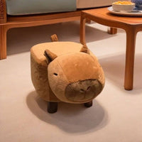 Soft Shoe Stool Solid Wood Legs Capybara Stool Creative Design for Entryway
