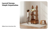 Front-Facing Book Display Space-Saving Design Rolling Book Unit for Parents