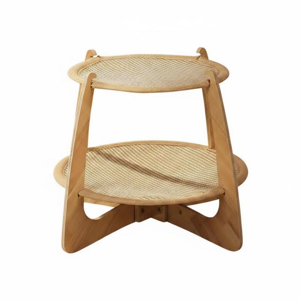 Wooden Cat Hammock Bed All Season Use Double Layer Cat Bed Breathable Animal Lounging Area for Cats, Kittens, Summer, Indoor