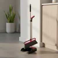 Hair Resistant Broom Set Rubber Lip Broom and Dustpan Set Floor Sweep Kit