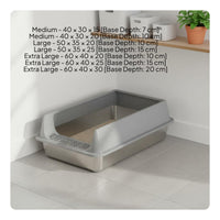 Extra Large Litter Box Splash Proof High Wall Feline Toilet Easy to Clean