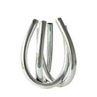 Metal Vase with Six Openings Sculptural Geometric Tabletop Vase Electroplated