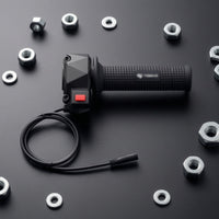 Textured Rubber Electric Motorcycle Throttle Grip Matte Finish Wired Throttle Grip Molded Housing Vehicle Control Part Compact Integrated Design for Non-Paved-Road Riding